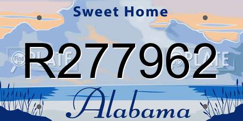 R277962 Alabama License Plate