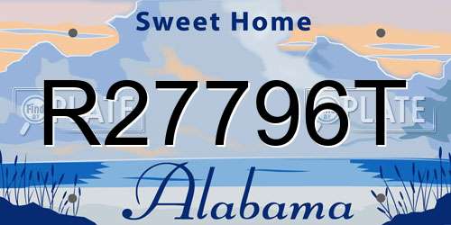 R27796T Alabama License Plate