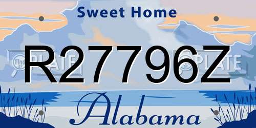 R27796Z Alabama License Plate
