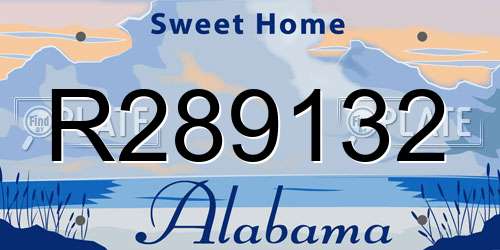 R289132 Alabama License Plate