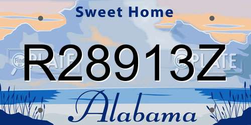 R28913Z Alabama License Plate