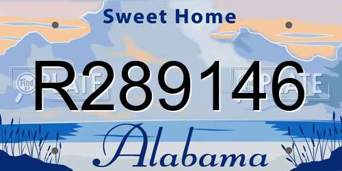R289146 Alabama License Plate