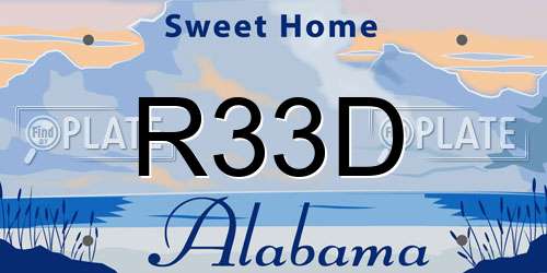 R33D Alabama License Plate