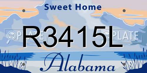 R3415L Alabama License Plate