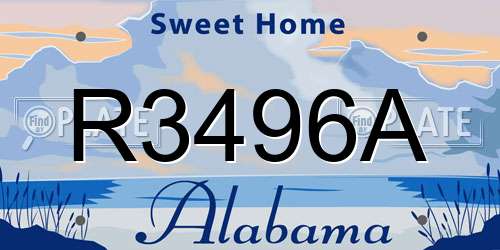 R3496A Alabama License Plate