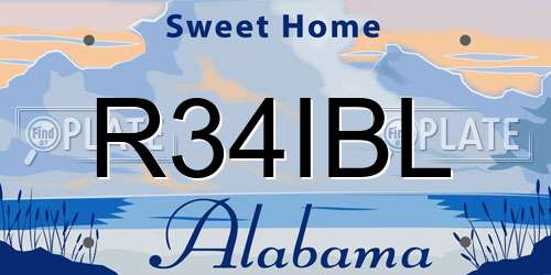 R34IBL Alabama License Plate