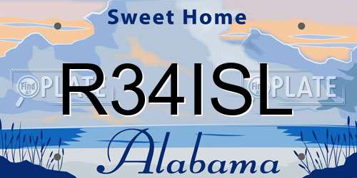 R34ISL Alabama License Plate