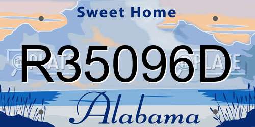 R35096D Alabama License Plate
