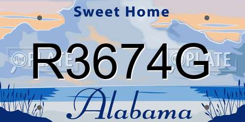 R3674G Alabama License Plate