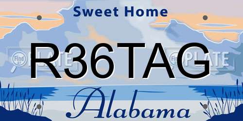 R36TAG Alabama License Plate