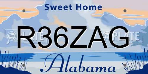 R36ZAG Alabama License Plate