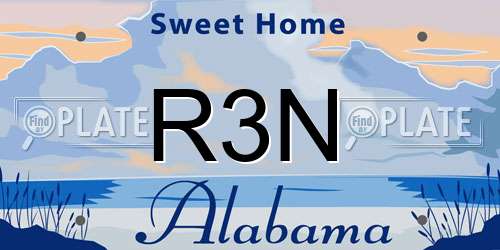 R3N Alabama License Plate
