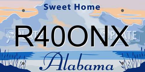 R40ONX Alabama License Plate