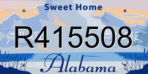 R415508 Alabama License Plate