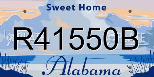 R41550B Alabama License Plate