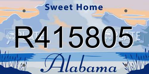 R415805 Alabama License Plate