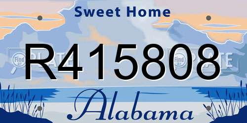 R415808 Alabama License Plate