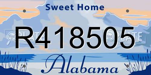 R418505 Alabama License Plate