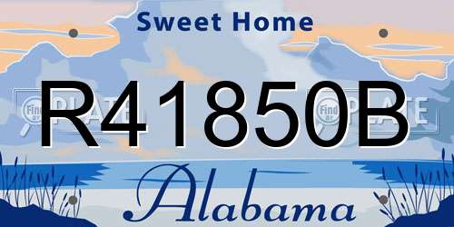 R41850B Alabama License Plate