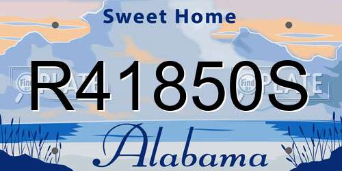 R41850S Alabama License Plate