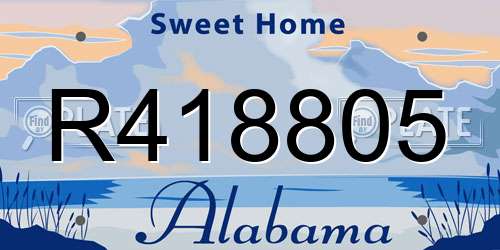 R418805 Alabama License Plate