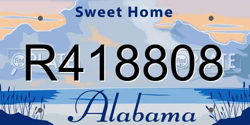 R418808 Alabama License Plate