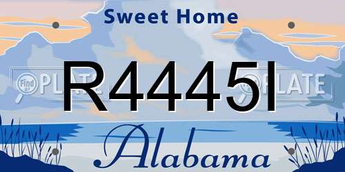 R4445I Alabama License Plate