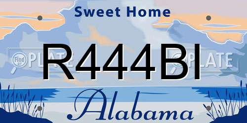 R444BI Alabama License Plate