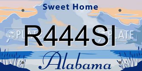 R444SI Alabama License Plate