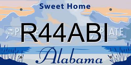 R44ABI Alabama License Plate