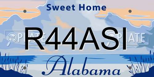 R44ASI Alabama License Plate