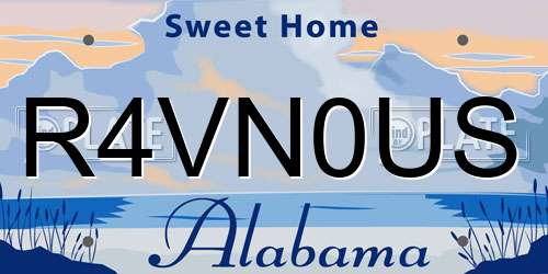 R4VN0US Alabama License Plate