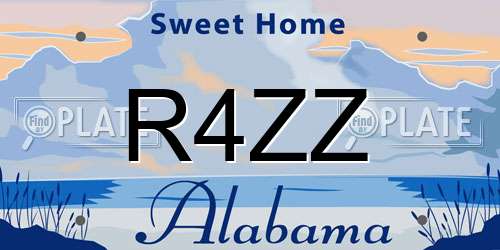 R4ZZ Alabama License Plate
