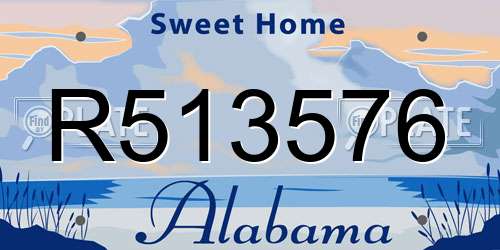 R513576 Alabama License Plate