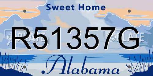 R51357G Alabama License Plate