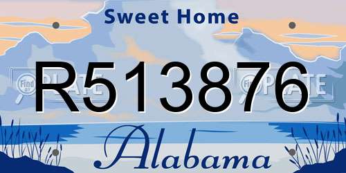 R513876 Alabama License Plate