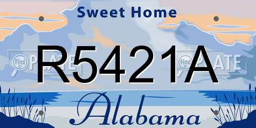 R5421A Alabama License Plate