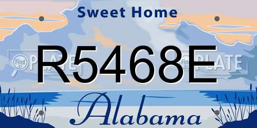 R5468E Alabama License Plate