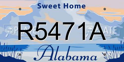 R5471A Alabama License Plate