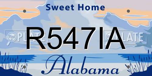 R547IA Alabama License Plate