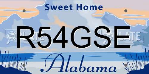 R54GSE Alabama License Plate