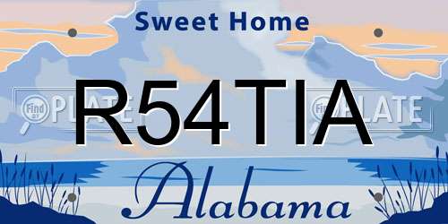 R54TIA Alabama License Plate