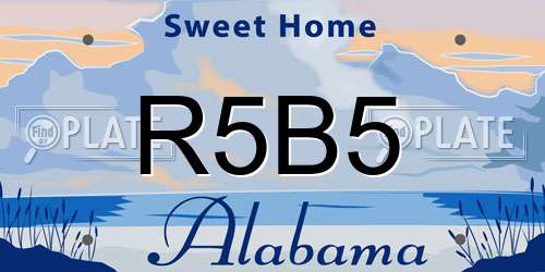 R5B5 Alabama License Plate