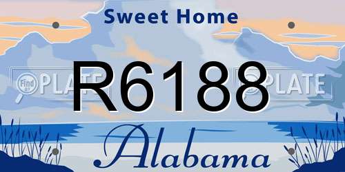 R6188 Alabama License Plate