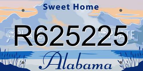 R625225 Alabama License Plate