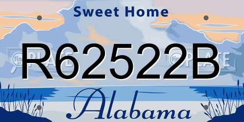 R62522B Alabama License Plate