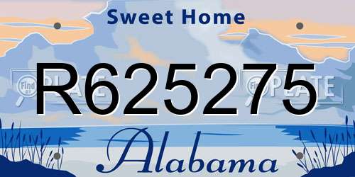 R625275 Alabama License Plate