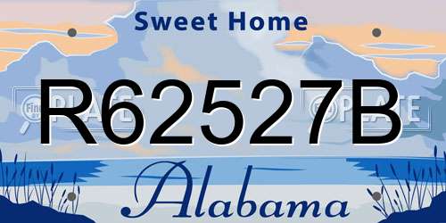 R62527B Alabama License Plate