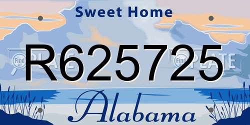 R625725 Alabama License Plate