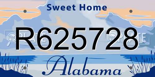 R625728 Alabama License Plate